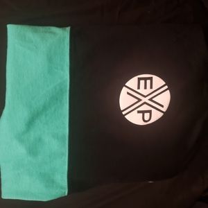 Mens teal, black, white short sleeve hoodie